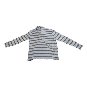 Loft gray, silver and white wrap long sleeve lightweight sweater, LP. EUC.